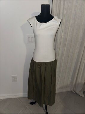 Zara Olive Green Midi Dress NWOT